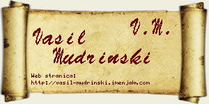 Vasil Mudrinski vizit kartica
